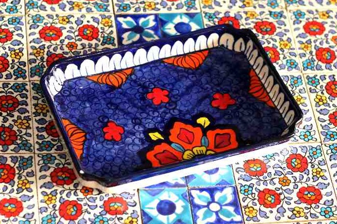 Blue Pottery Cookie Dish IMG # 2