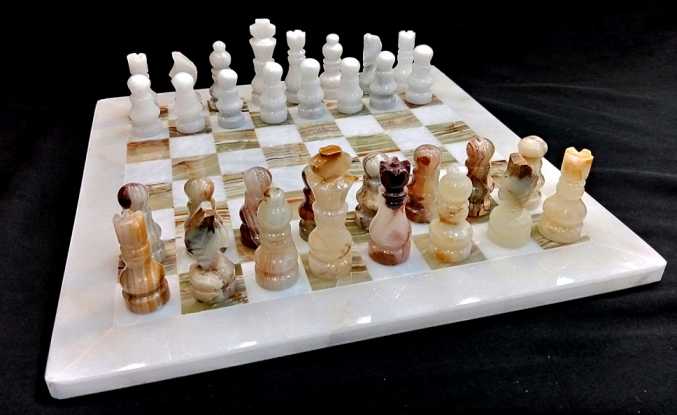 Marble onyx chess set 
