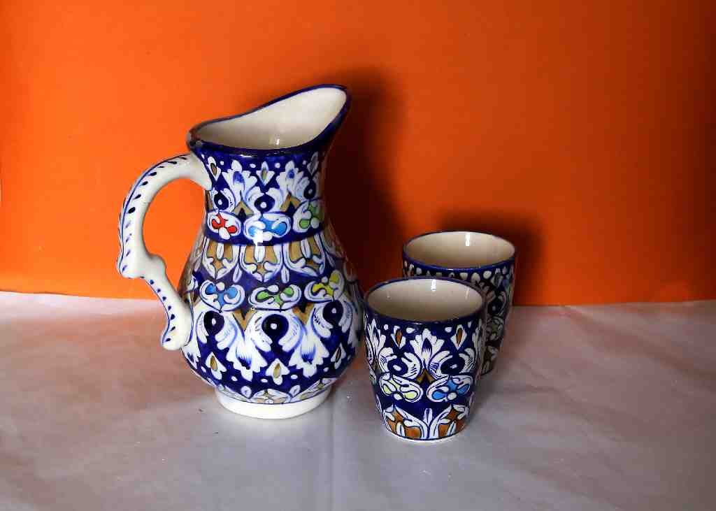 Blue Pottery Water Set 