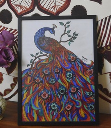 [PK4148-AR-ACR-013518] Peacock Acrylic Painting