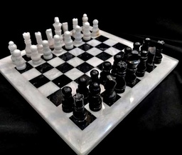 [PK0130-CF-ONY-014942] Marble Onyx Chess Set 
