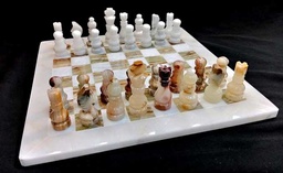 [PK0130-CF-ONY-014943] Marble onyx chess set 