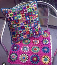Handmade Woolen Crochet Cushion Pair