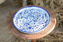 [PK0363-HM-TRY-026365] Blue Pottery Pizza Tray
